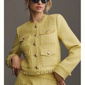 Anthropologie Walter Baker Mustard Tweed Blazer
